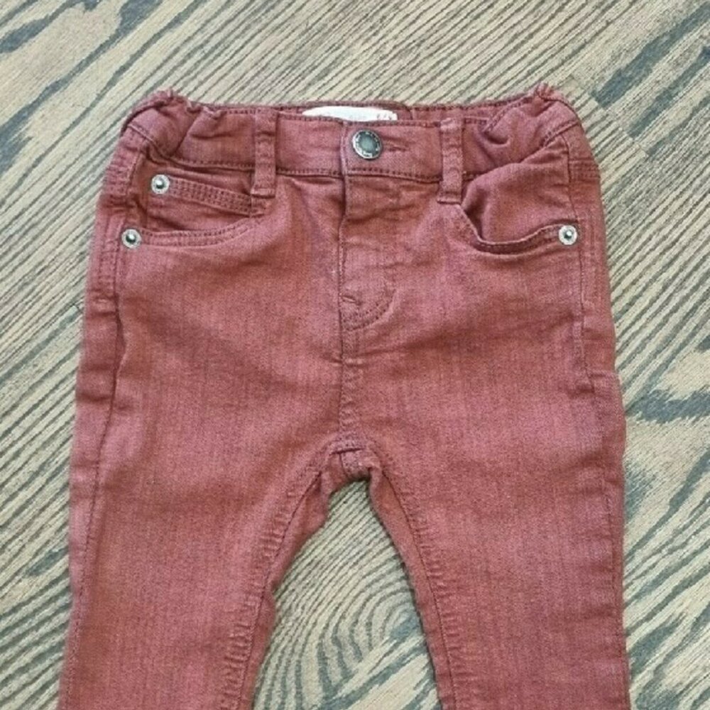 Zara Baby Dusty Red Jeans 6-9m